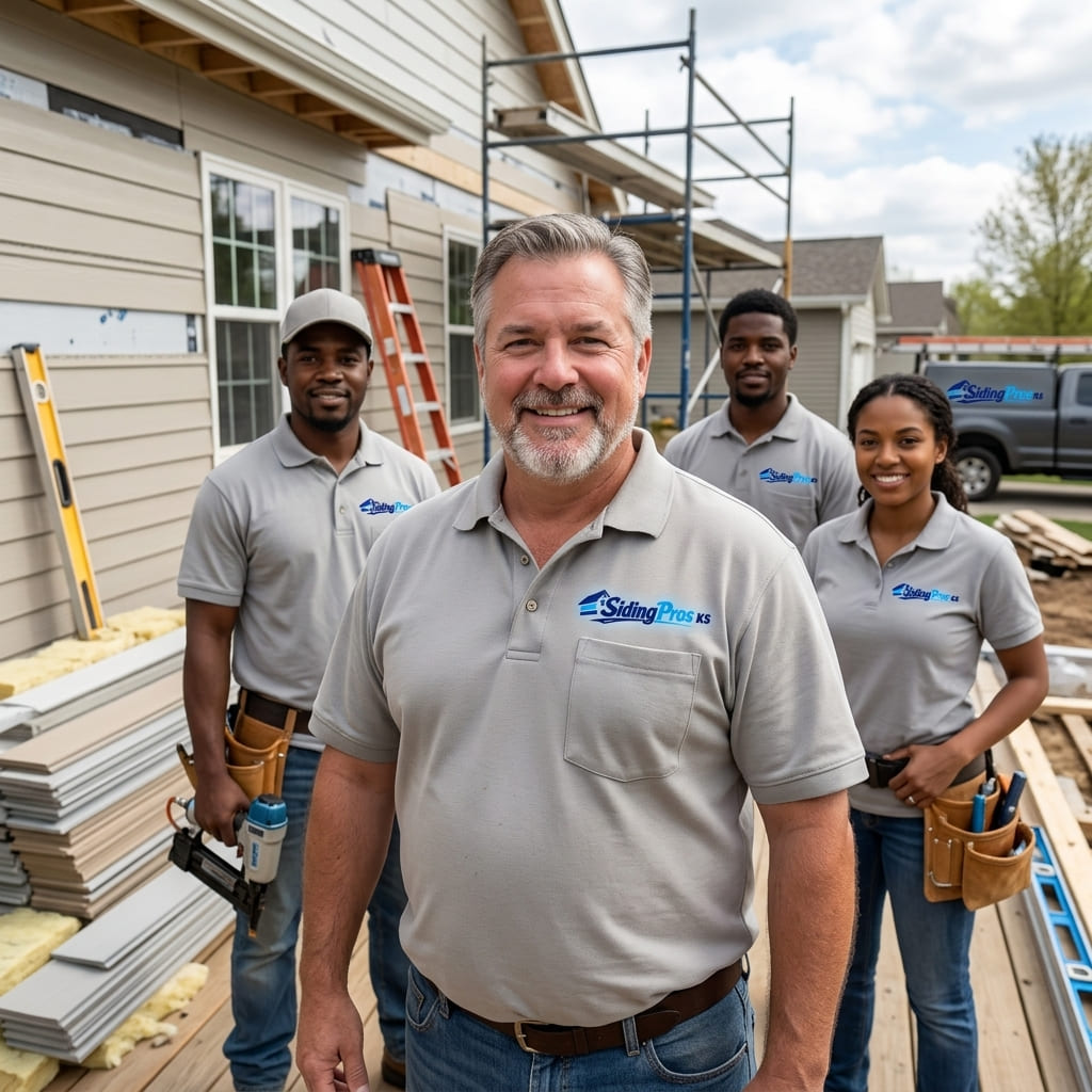 Siding Pros KS owner and crew on a Kansas jobsite