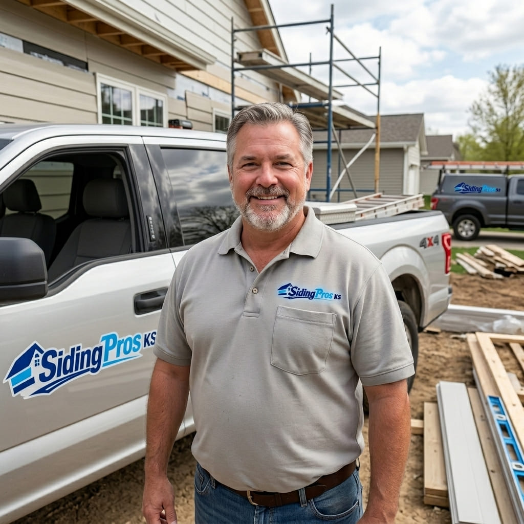 Siding contractor working in Salina, Kansas