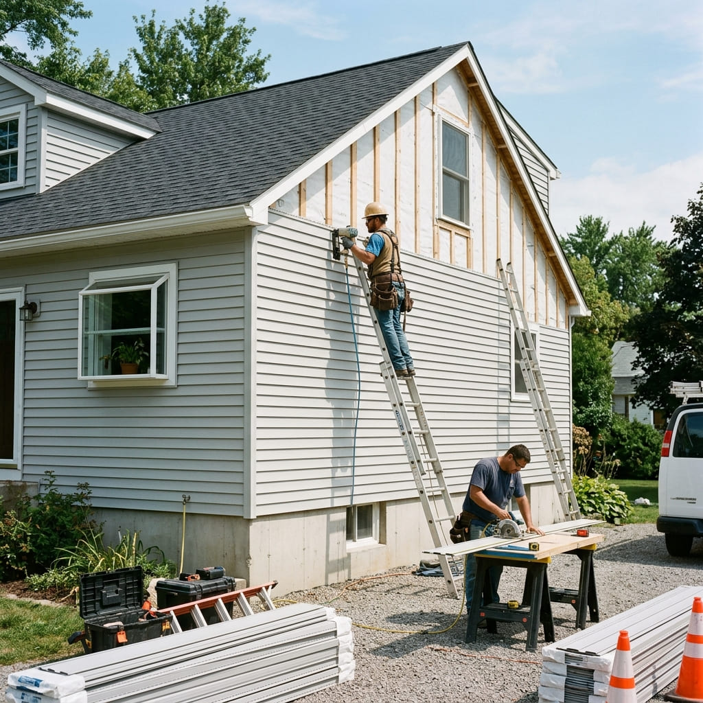 Freshly installed siding on a Kansas home by Siding Pros KS